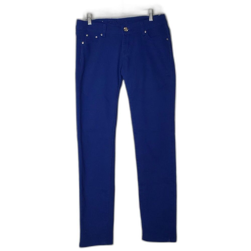 CRUNCH JEANS Royal Blue Low Rise Straight Leg Skinny Stretch Juniors Size 7